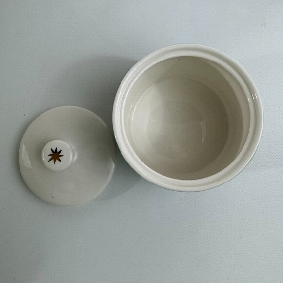 Sakura Galaxy Fine China Holiday Dinnerware Sugar Creamer Green 14K Gold Stars - Picture 5 of 6